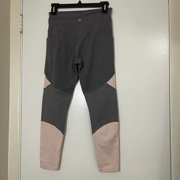 ATHLETA High rise salutation pink and gray athletica workout leggings size Small - Picture 3 of 6